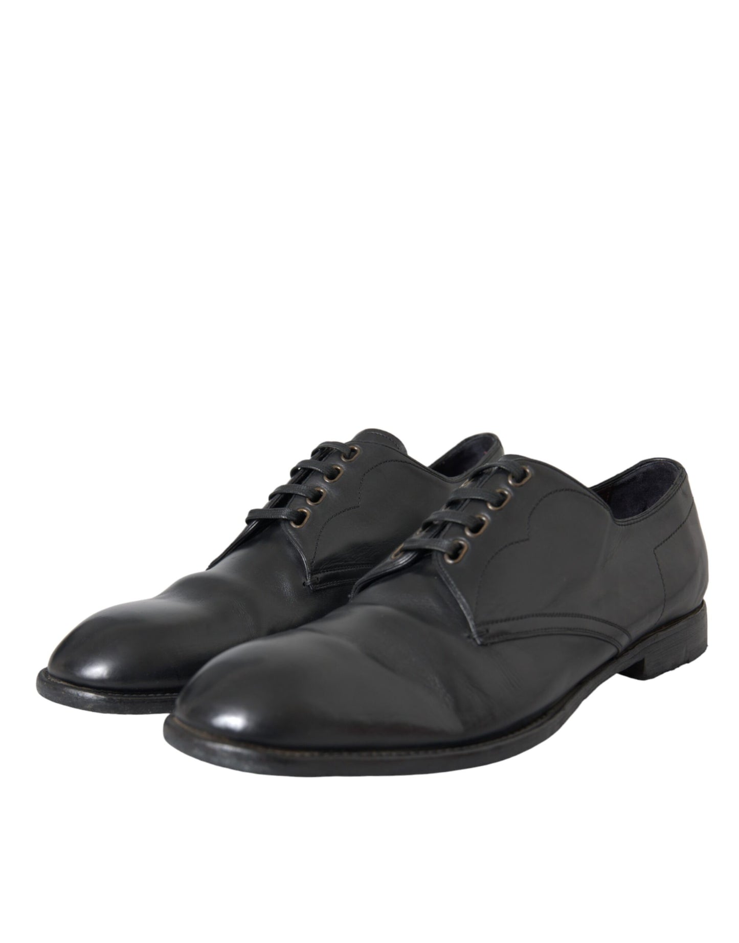 Dolce & Gabbana Black Leather Derby Formal Dress Men Shoes Dolce & Gabbana