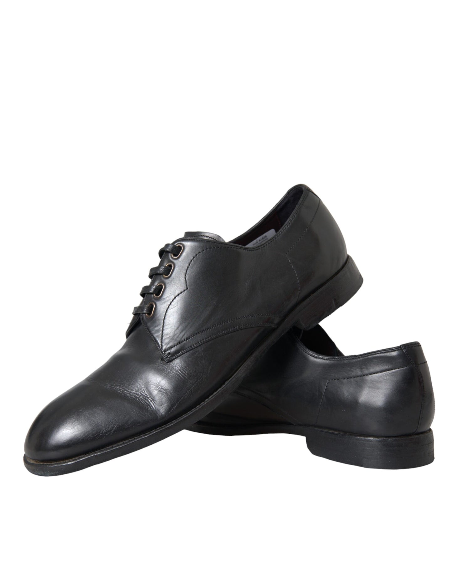 Dolce & Gabbana Black Leather Derby Formal Dress Men Shoes Dolce & Gabbana