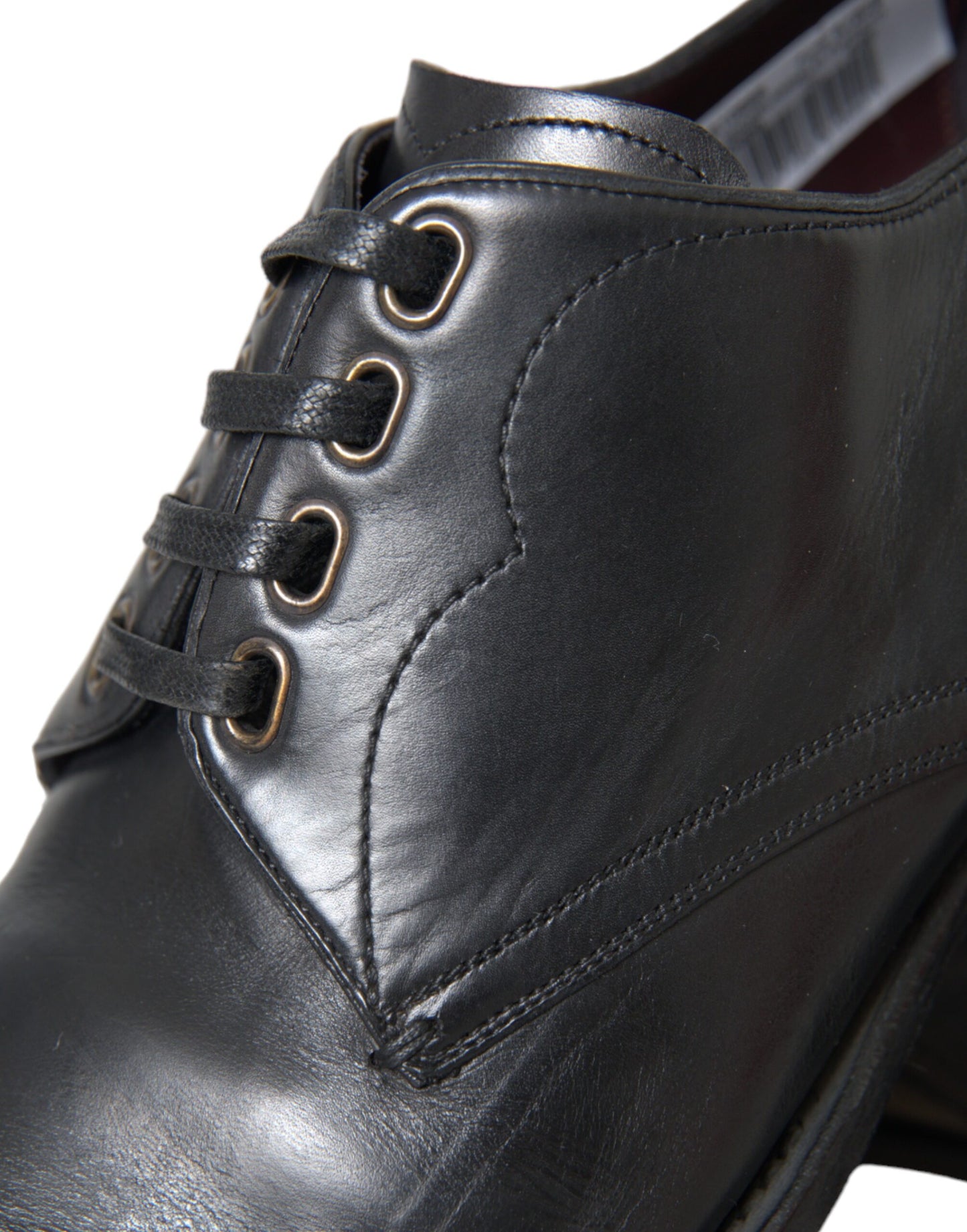 Dolce & Gabbana Black Leather Derby Formal Dress Men Shoes Dolce & Gabbana