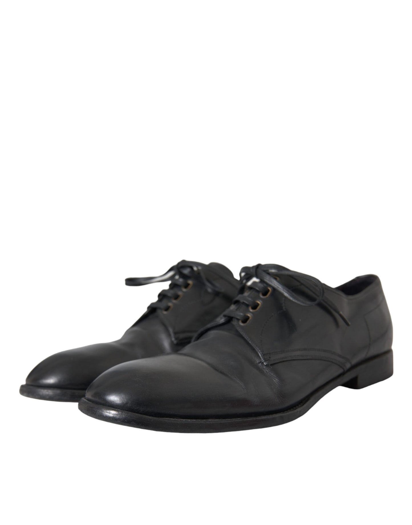 Dolce & Gabbana Black Leather Derby Formal Dress Men Shoes Dolce & Gabbana