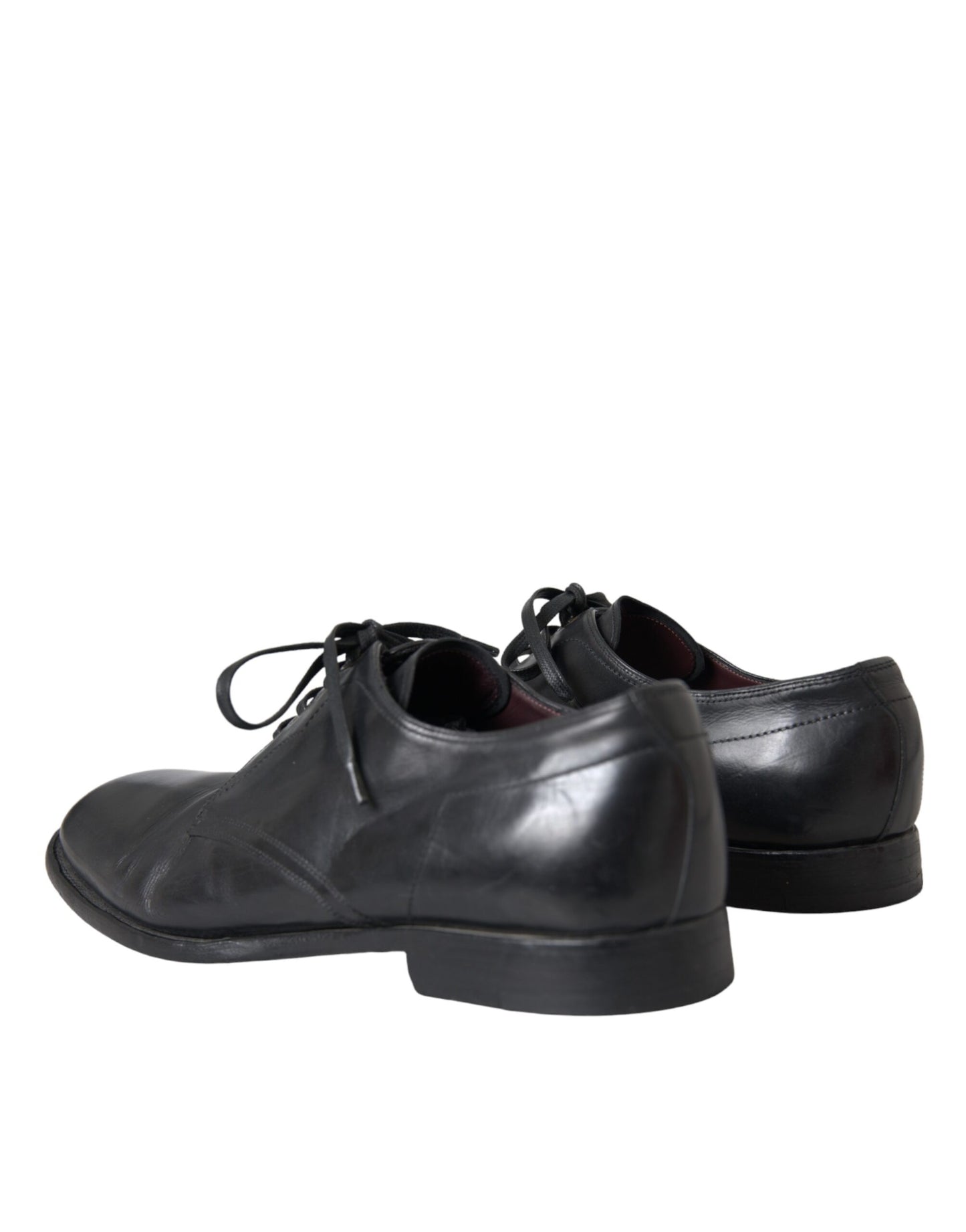 Dolce & Gabbana Black Leather Derby Formal Dress Men Shoes Dolce & Gabbana