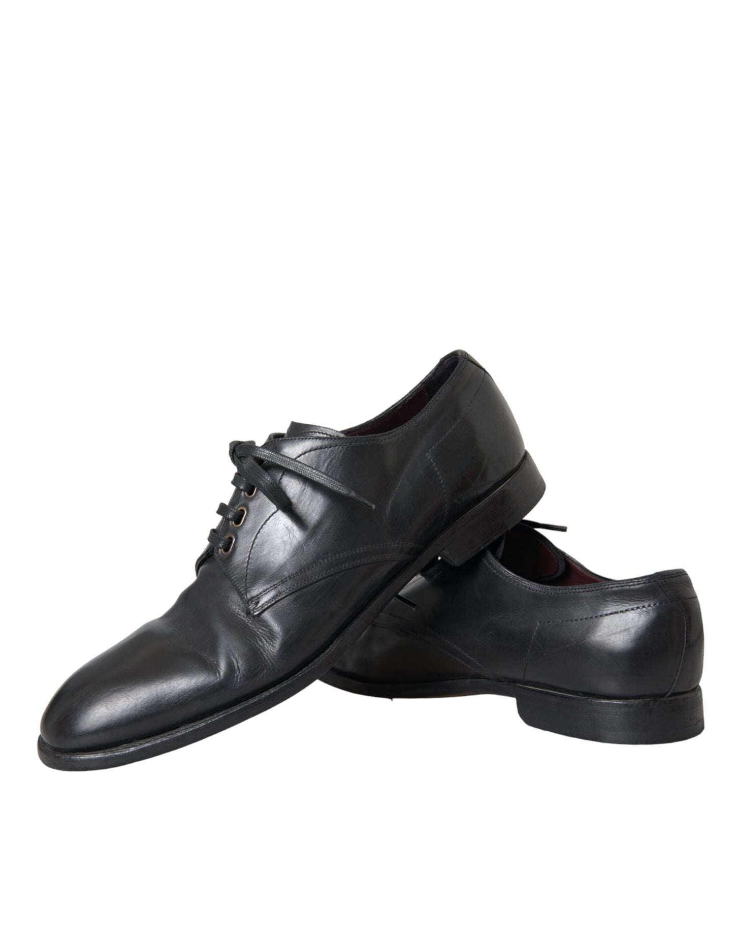 Dolce & Gabbana Black Leather Derby Formal Dress Men Shoes Dolce & Gabbana