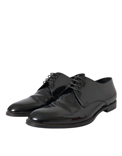 Dolce & Gabbana Black Patent Leather Derby Formal Dress Shoes Dolce & Gabbana