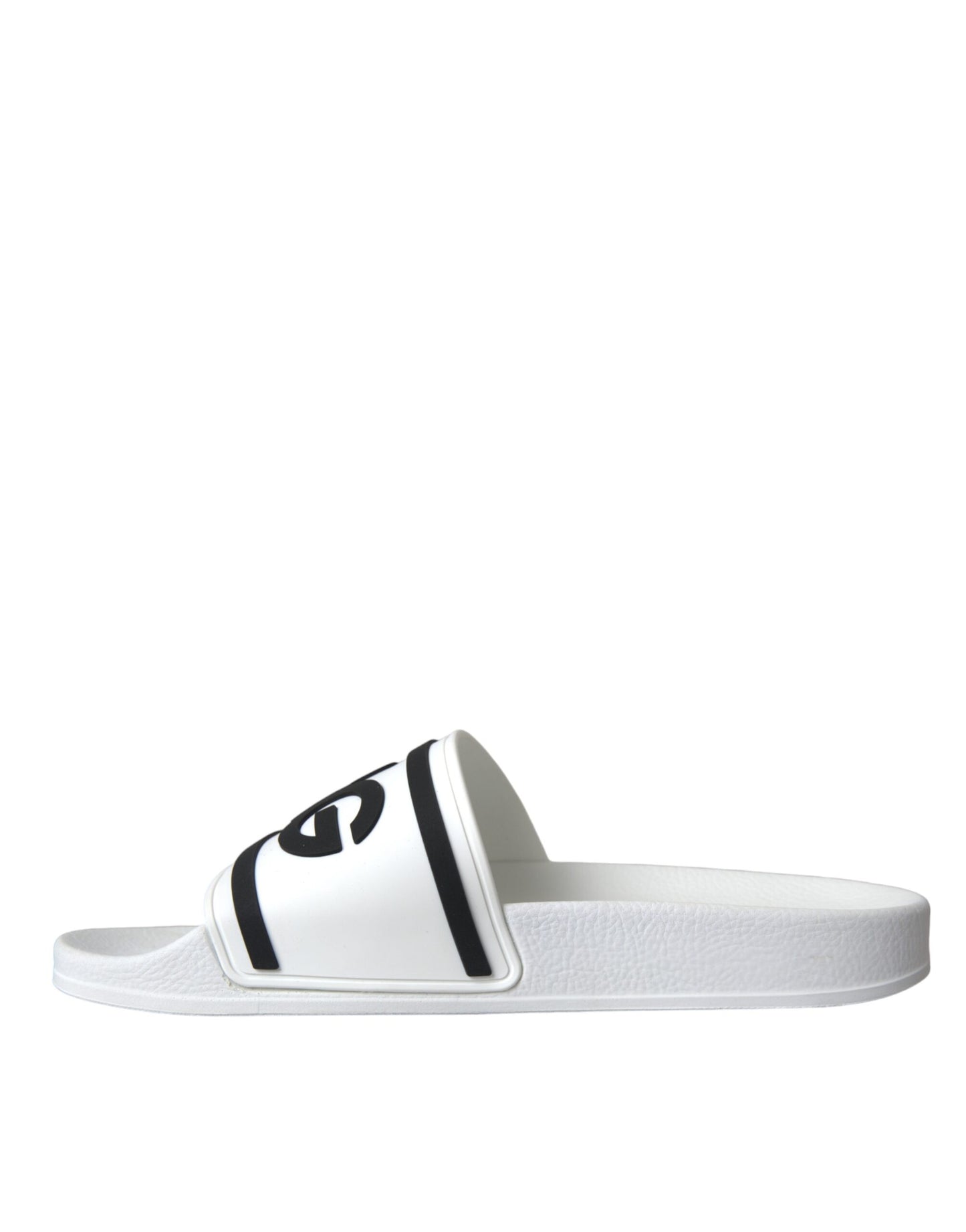 Dolce & Gabbana White Black Sandals Rubber Beachwear Shoes Dolce & Gabbana