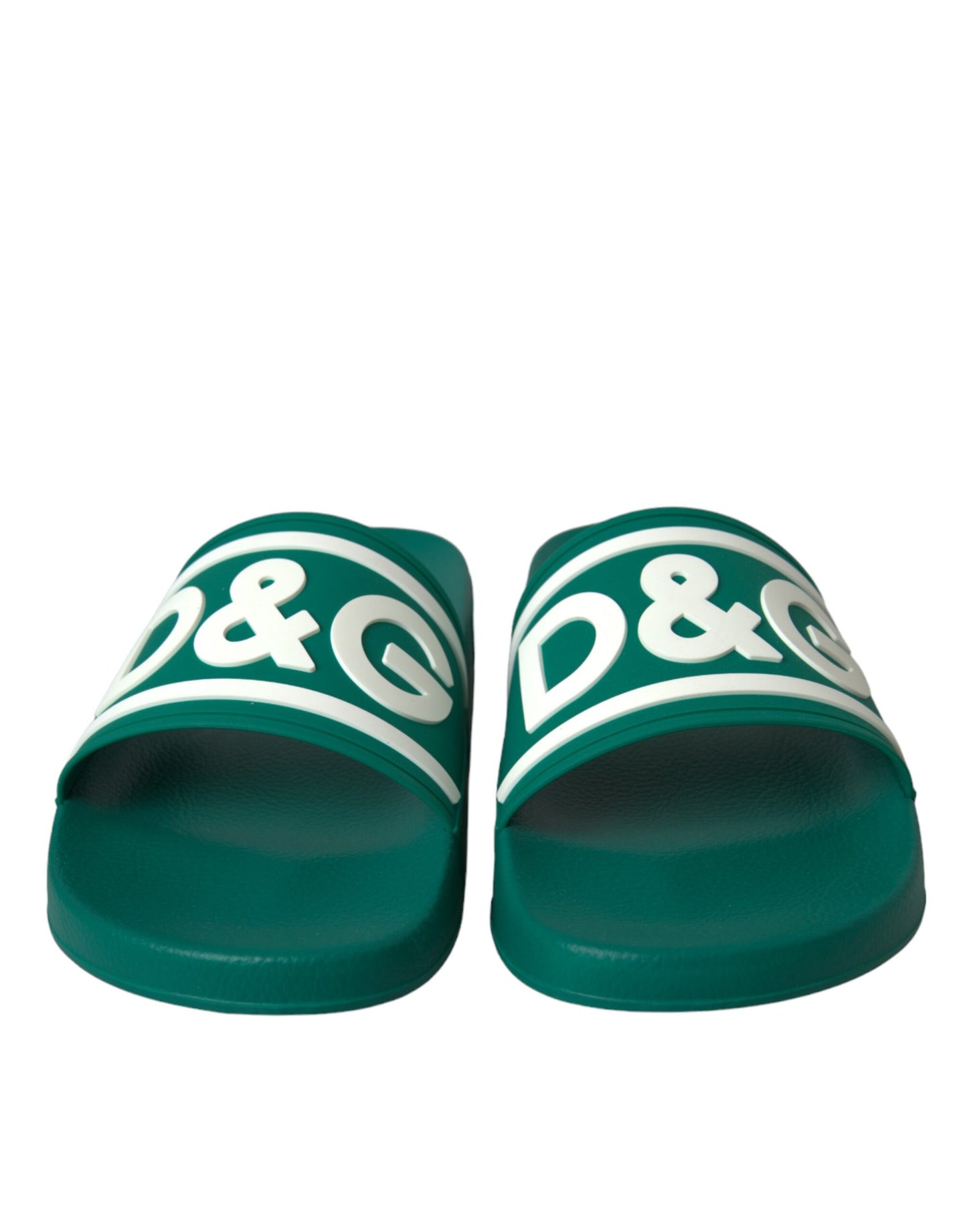 Dolce & Gabbana Green White Sandals Rubber Beachwear Shoes Dolce & Gabbana