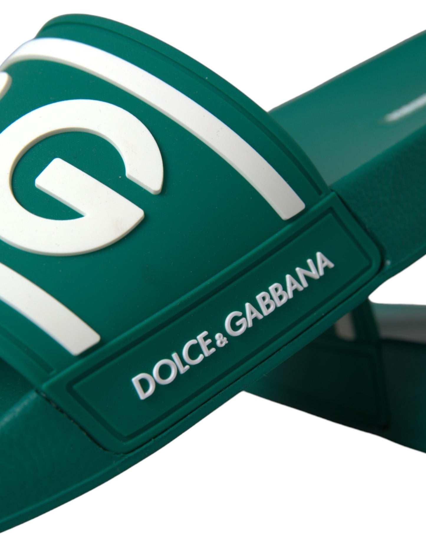 Dolce & Gabbana Green White Sandals Rubber Beachwear Shoes Dolce & Gabbana