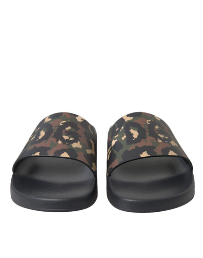 Dolce & Gabbana Multicolor Camouflage Leather Beachwear Men Shoes Dolce & Gabbana