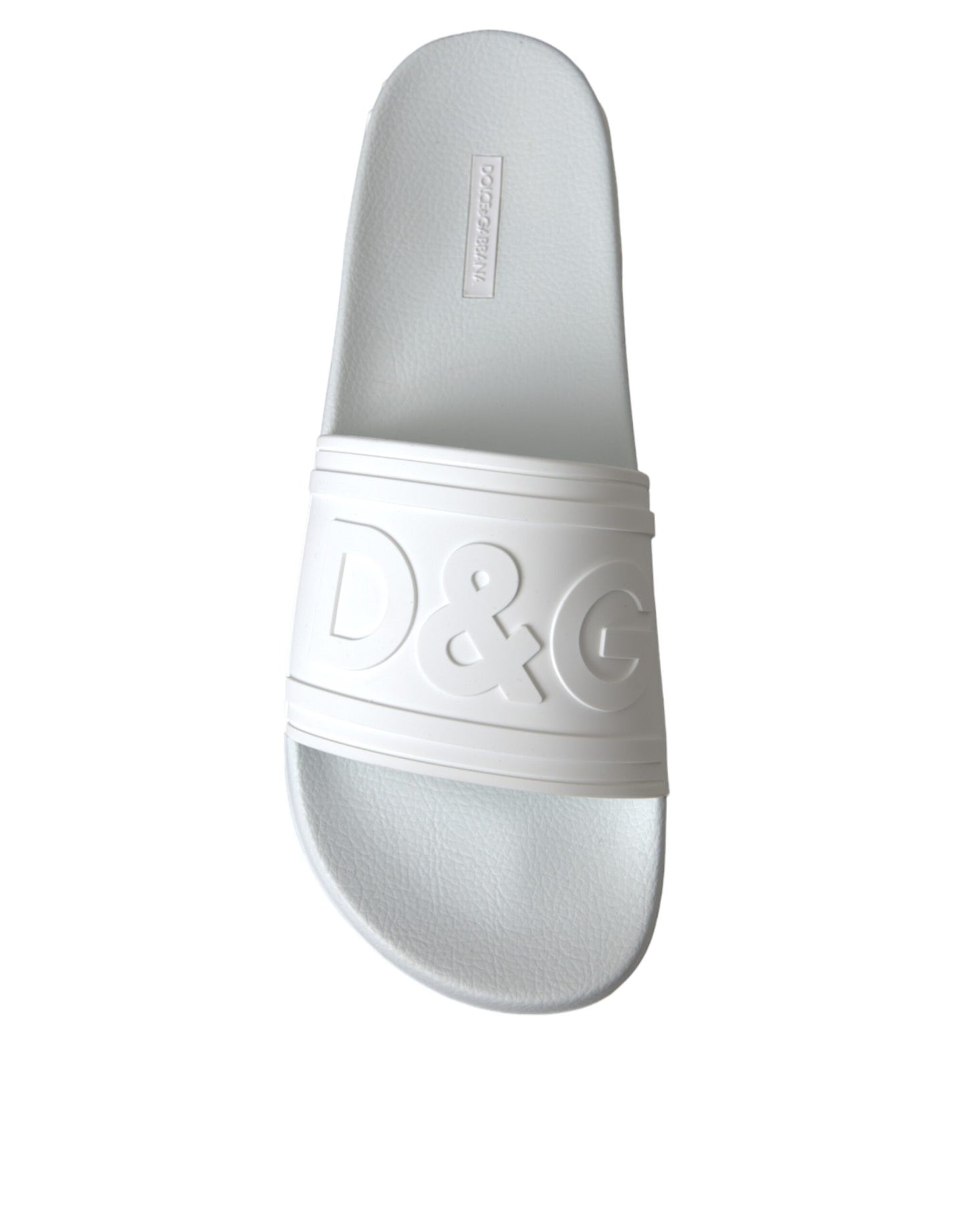 Dolce & Gabbana White Rubber Slides Sandals Beachwear Shoes Dolce & Gabbana