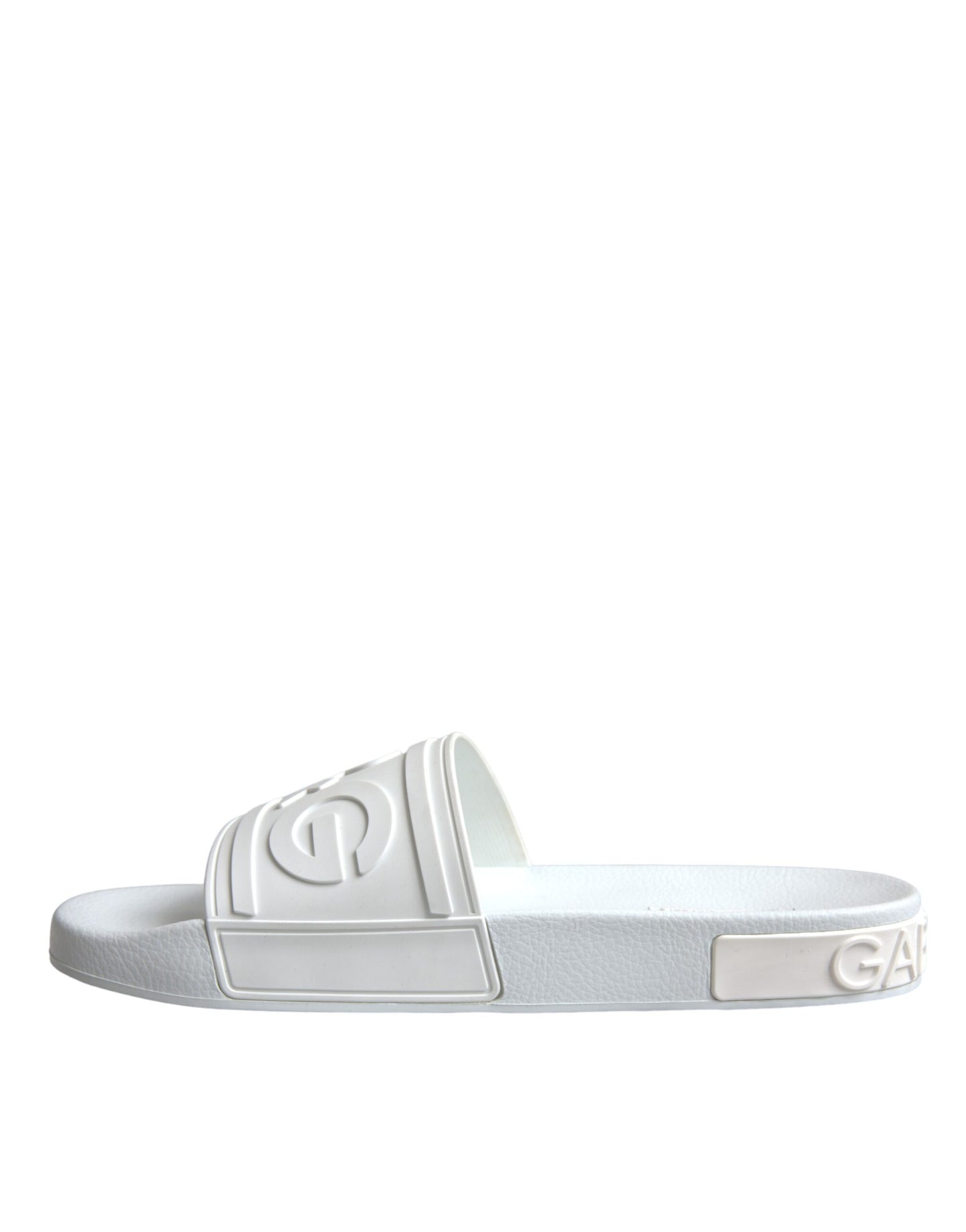 Dolce & Gabbana White Rubber Slides Sandals Beachwear Shoes Dolce & Gabbana