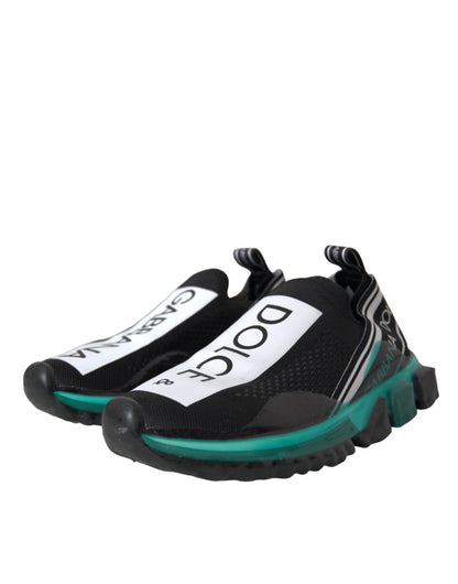 Dolce & Gabbana Black Blue Sorrento Slip On Sneakers Shoes Dolce & Gabbana