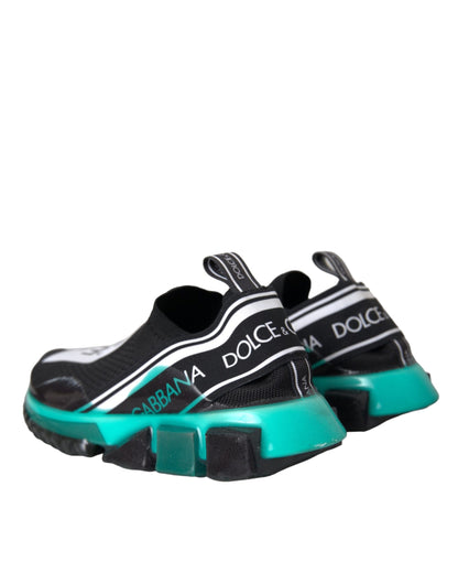 Dolce & Gabbana Black Blue Sorrento Slip On Sneakers Shoes Dolce & Gabbana