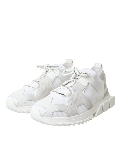 Dolce & Gabbana White Mesh Sorrento Trekking Sneakers Men Shoes Dolce & Gabbana