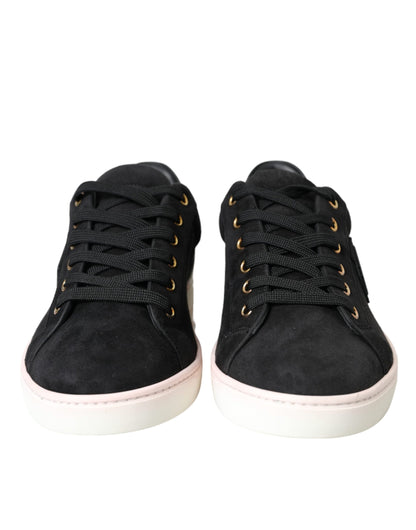 Dolce & Gabbana Black Suede Leather Men Low Top Sneakers Men Shoes Dolce & Gabbana