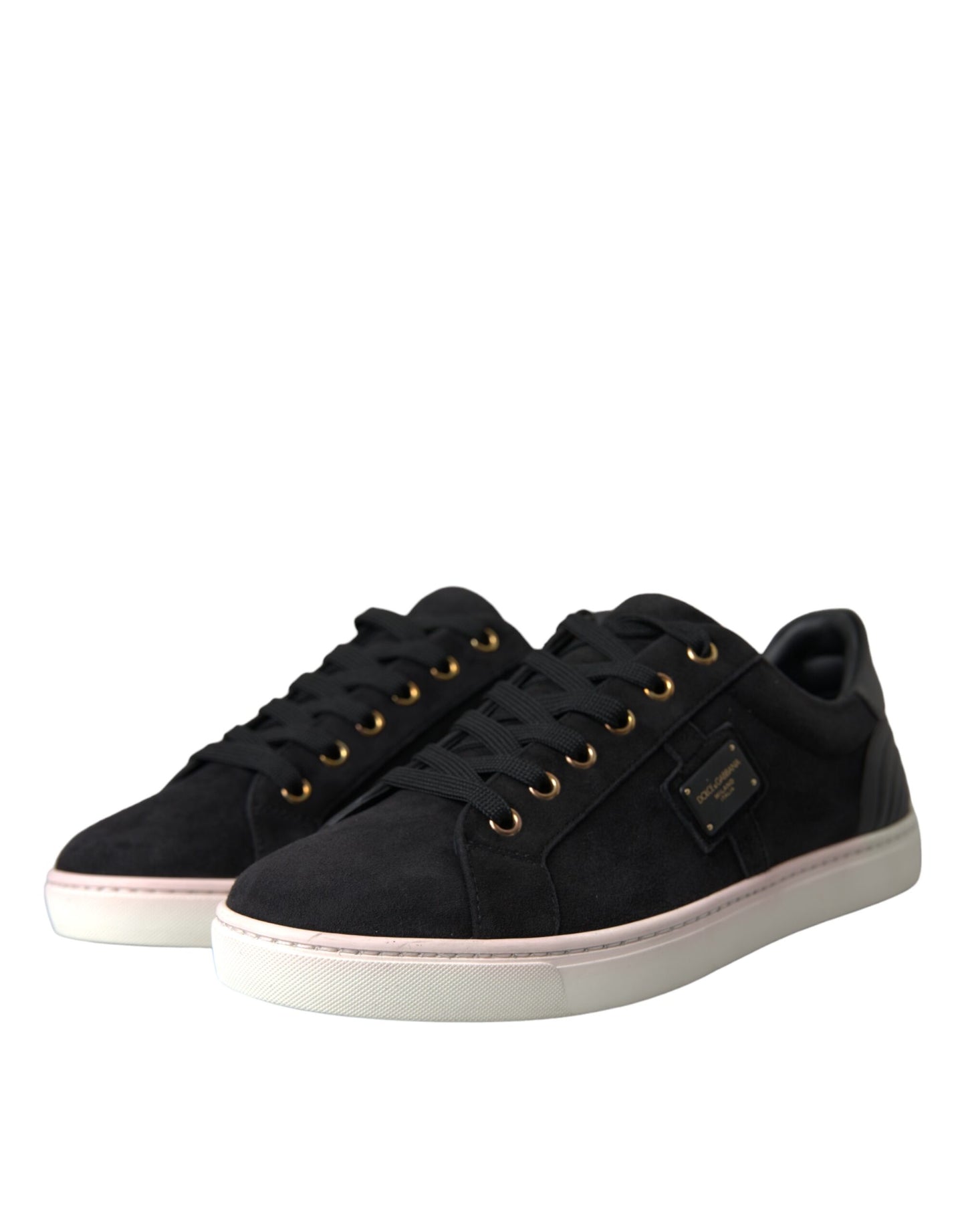 Dolce & Gabbana Black Suede Leather Men Low Top Sneakers Men Shoes Dolce & Gabbana