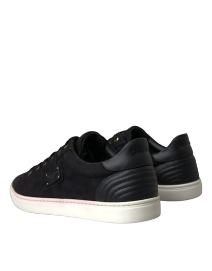 Dolce & Gabbana Black Suede Leather Men Low Top Sneakers Men Shoes Dolce & Gabbana