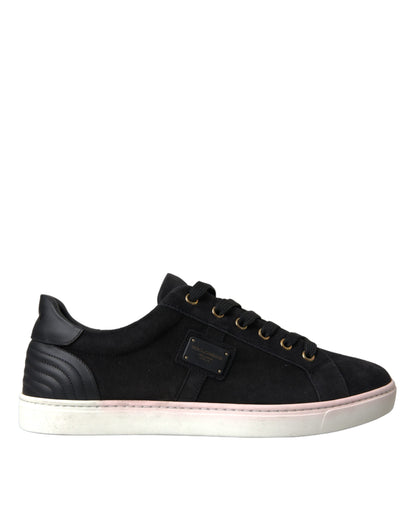 Dolce & Gabbana Black Suede Leather Men Low Top Sneakers Men Shoes Dolce & Gabbana