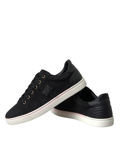 Dolce & Gabbana Black Suede Leather Men Low Top Sneakers Men Shoes Dolce & Gabbana