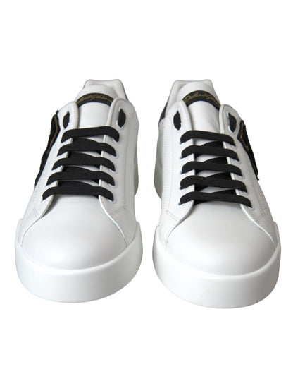 Dolce & Gabbana White Leather DG Logo Casual Low Top Sneakers Shoes Dolce & Gabbana