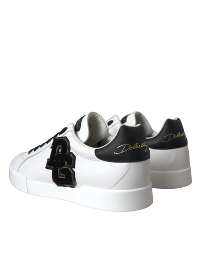 Dolce & Gabbana White Leather DG Logo Casual Low Top Sneakers Shoes Dolce & Gabbana