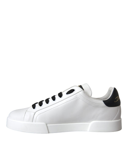 Dolce & Gabbana White Leather DG Logo Casual Low Top Sneakers Shoes Dolce & Gabbana