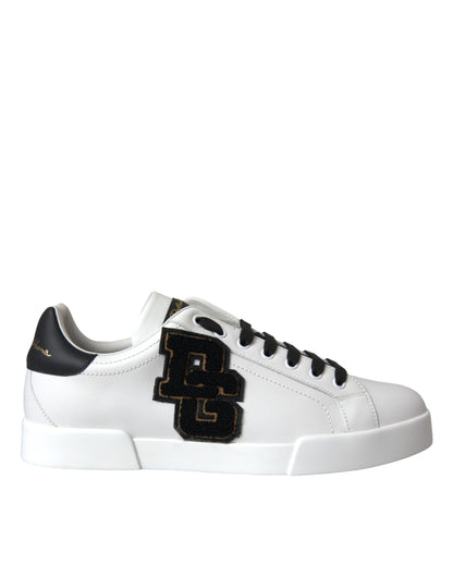 Dolce & Gabbana White Leather DG Logo Casual Low Top Sneakers Shoes Dolce & Gabbana