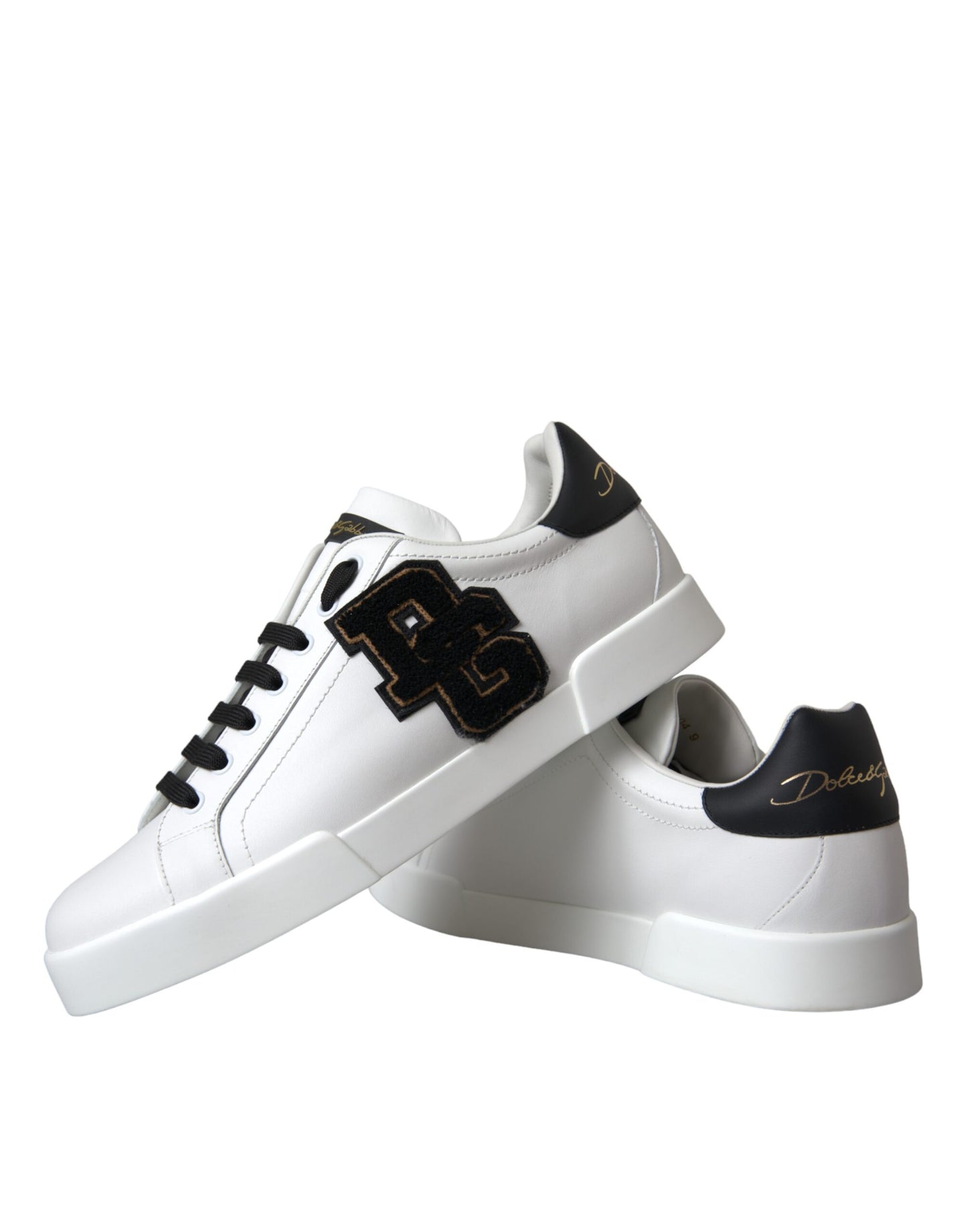 Dolce & Gabbana White Leather DG Logo Casual Low Top Sneakers Shoes Dolce & Gabbana