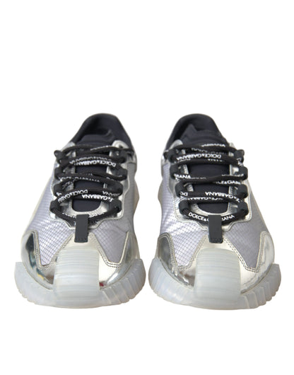 Dolce & Gabbana Silver Black Nylon NS1 Low Top Sneakers Men Shoes Dolce & Gabbana