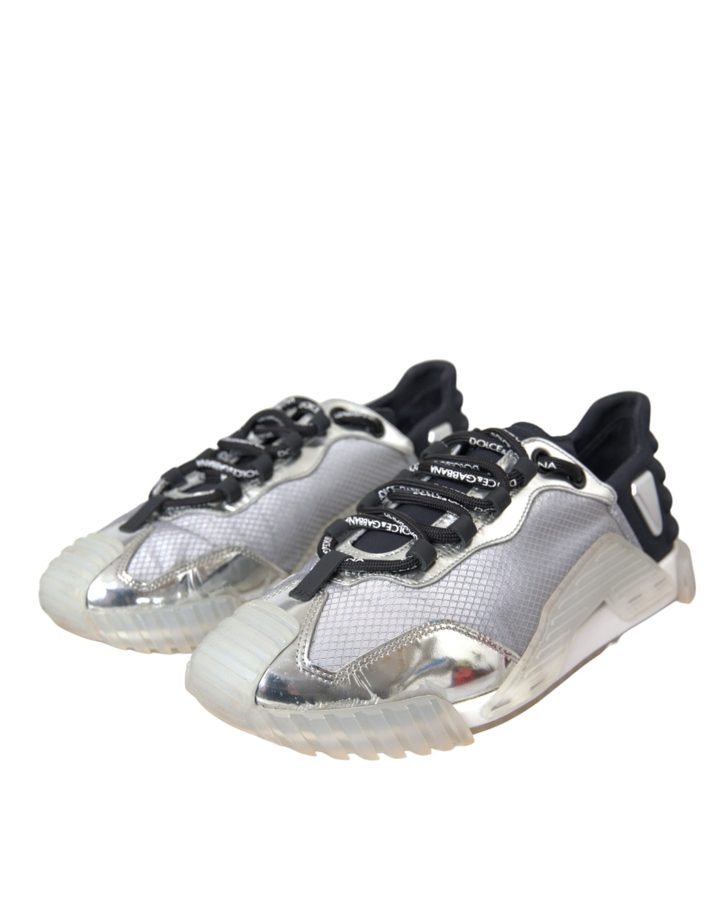 Dolce & Gabbana Silver Black Nylon NS1 Low Top Sneakers Men Shoes Dolce & Gabbana