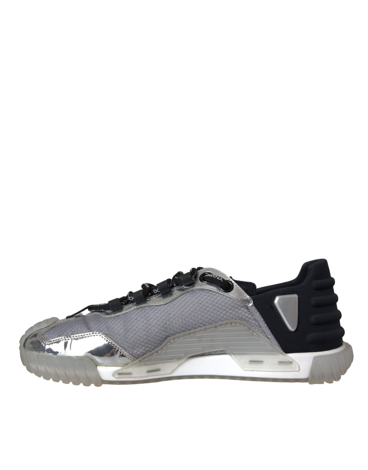 Dolce & Gabbana Silver Black Nylon NS1 Low Top Sneakers Men Shoes Dolce & Gabbana