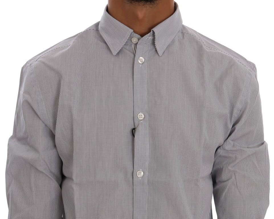 Frankie Morello Chic Blue Checkered Casual Shirt Frankie Morello