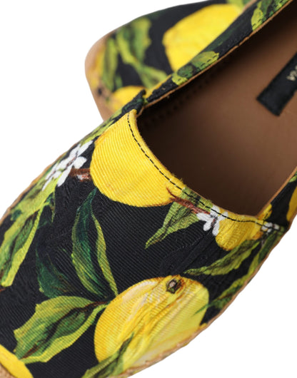 Dolce & Gabbana Multicolor Lemon Slip On Espadrilles Shoes Dolce & Gabbana