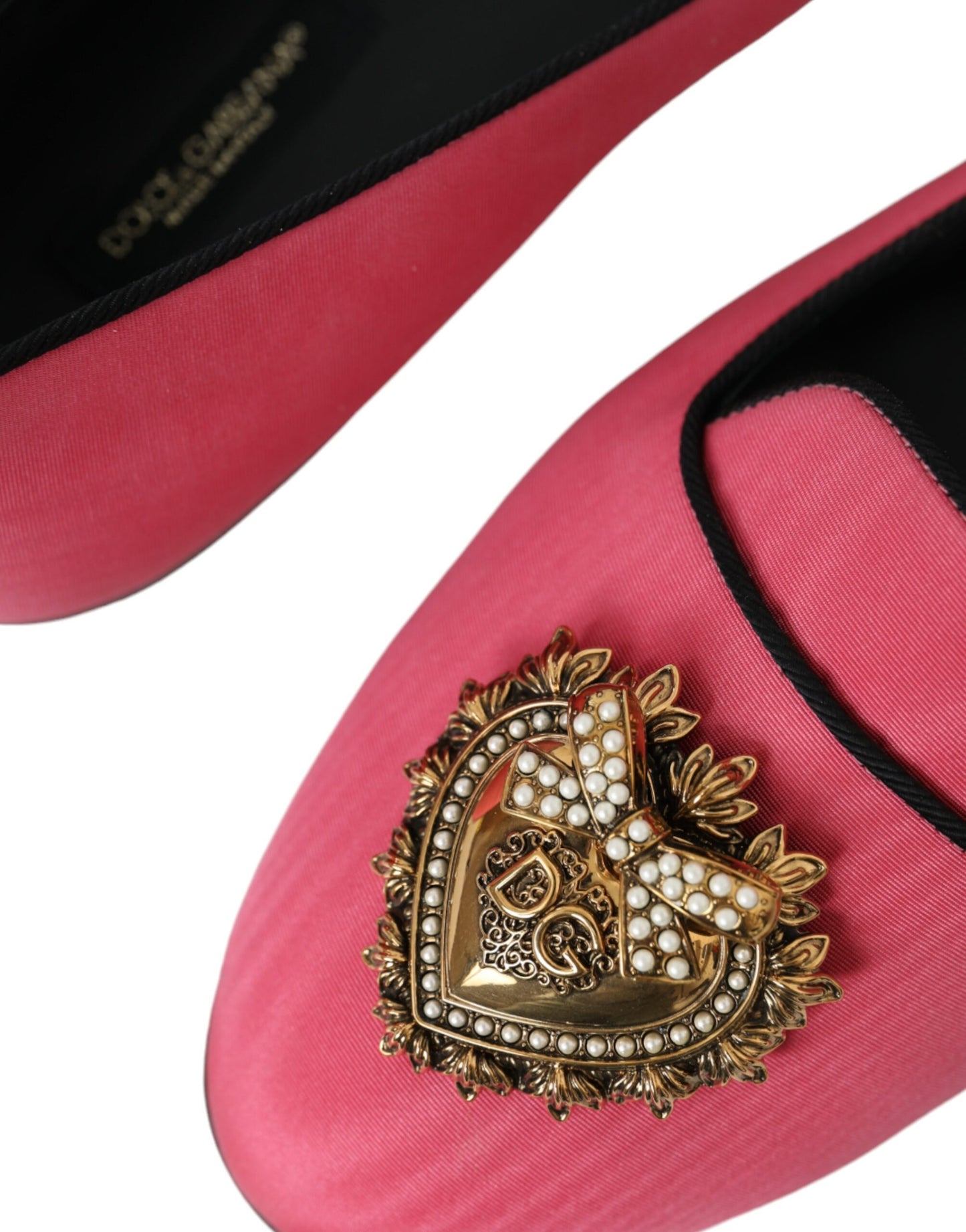 Dolce & Gabbana Pink Velvet Slip On Loafers Flats Shoes Dolce & Gabbana