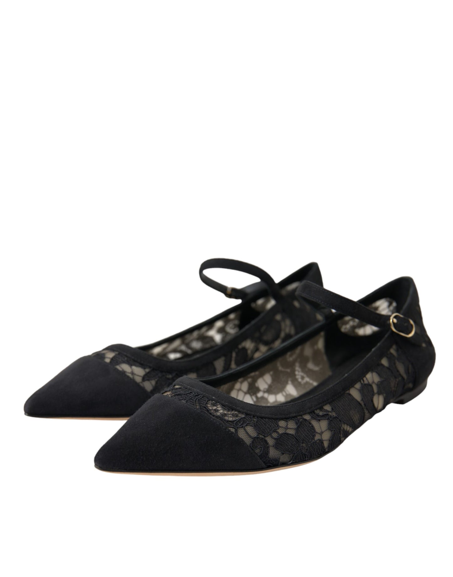 Dolce & Gabbana Black Taormina Lace Bellucci Flats Shoes Dolce & Gabbana