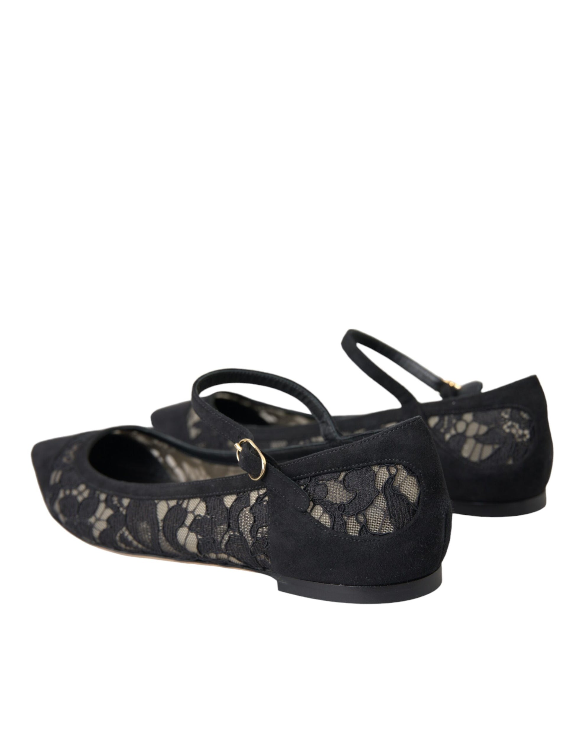 Dolce & Gabbana Black Taormina Lace Bellucci Flats Shoes