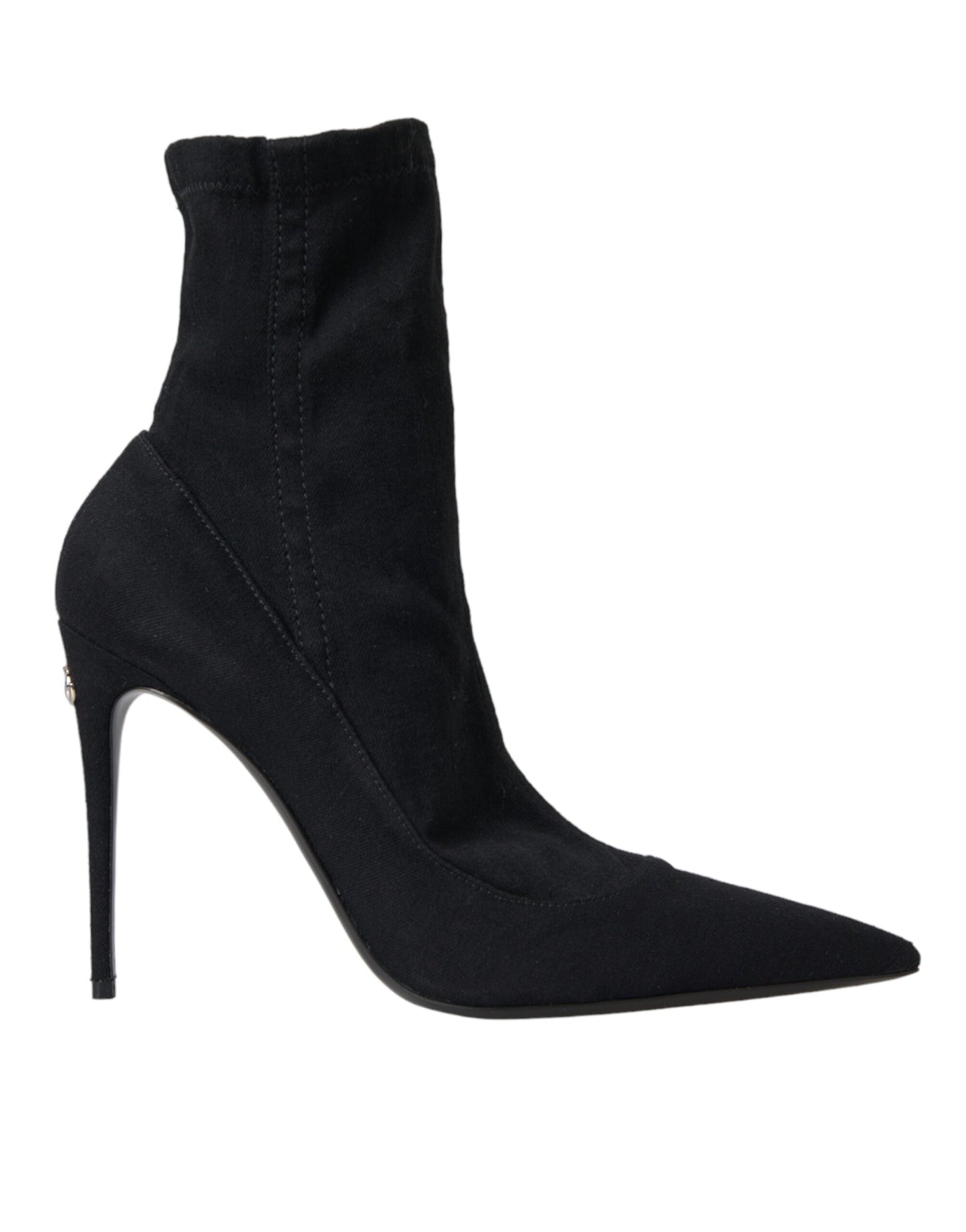 Dolce & Gabbana Black Stiletto Heels Denim Ankle Boots Shoes Dolce & Gabbana