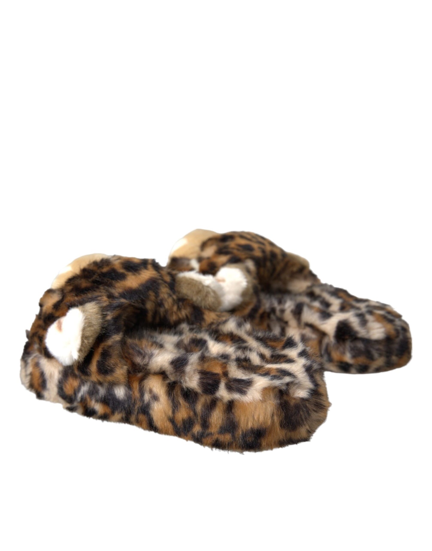 Dolce & Gabbana Brown Tiger Slippers Flats Sandals Shoes Dolce & Gabbana