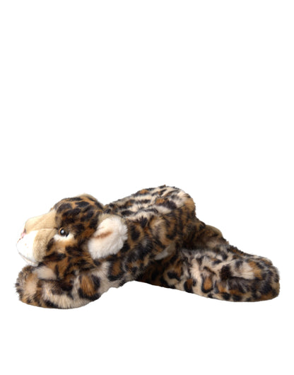 Dolce & Gabbana Brown Tiger Slippers Flats Sandals Shoes Dolce & Gabbana