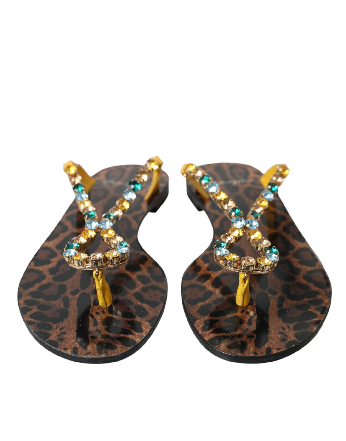 Dolce & Gabbana Multicolor Crystal Sandals Flip Flops Shoes Dolce & Gabbana