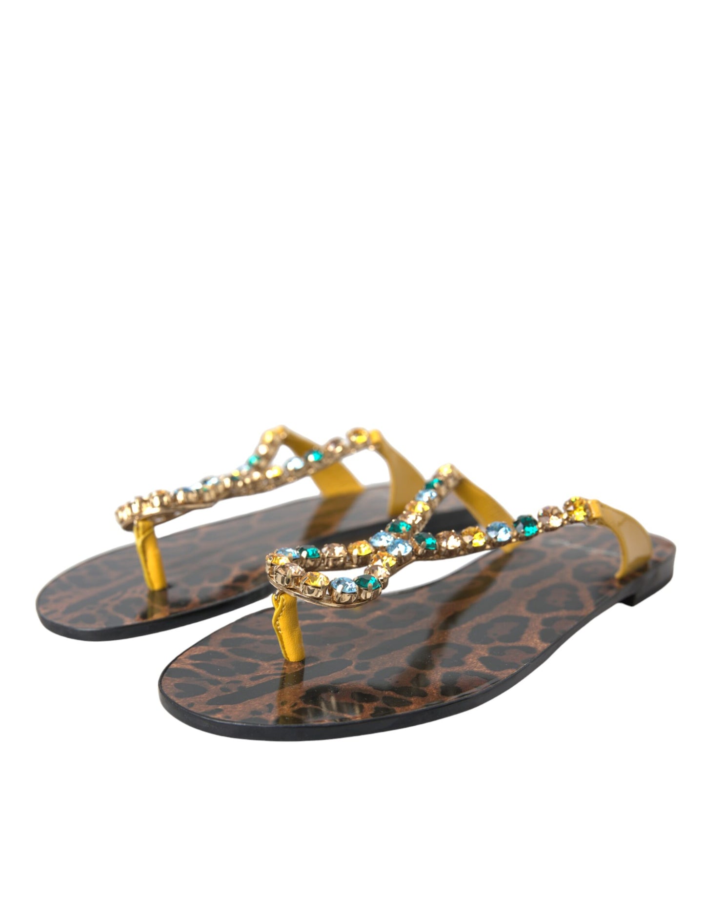 Dolce & Gabbana Multicolor Crystal Sandals Flip Flops Shoes Dolce & Gabbana