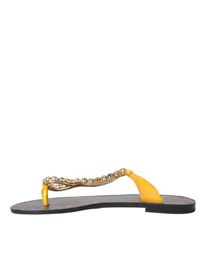 Dolce & Gabbana Multicolor Crystal Sandals Flip Flops Shoes Dolce & Gabbana