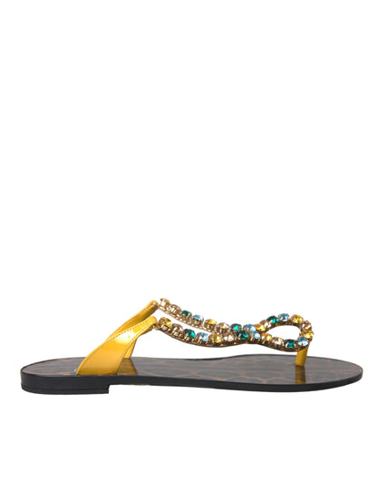 Dolce & Gabbana Multicolor Crystal Sandals Flip Flops Shoes Dolce & Gabbana