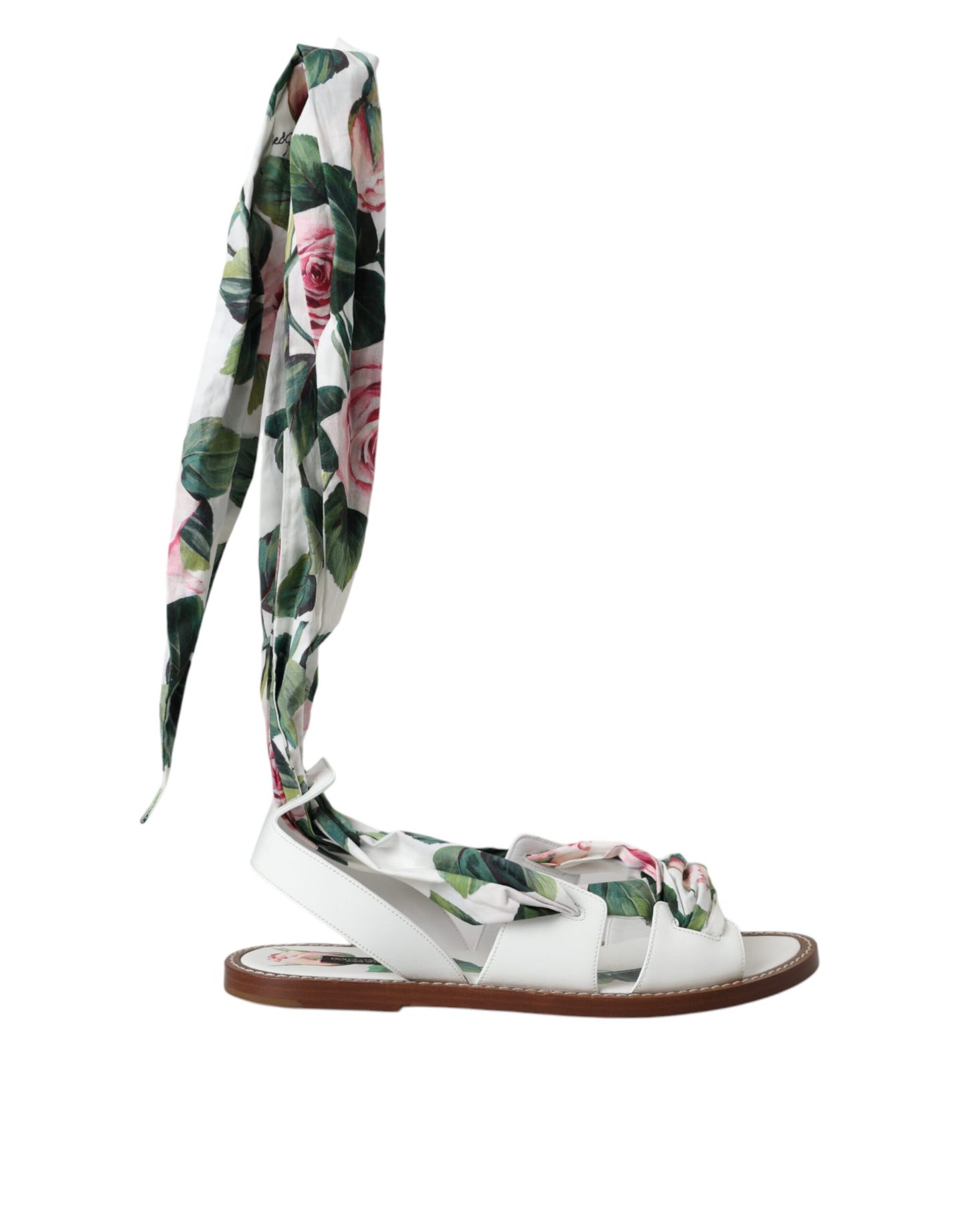 Dolce & Gabbana Multicolor Floral Print Ankle Wrap Sandals Shoes Dolce & Gabbana