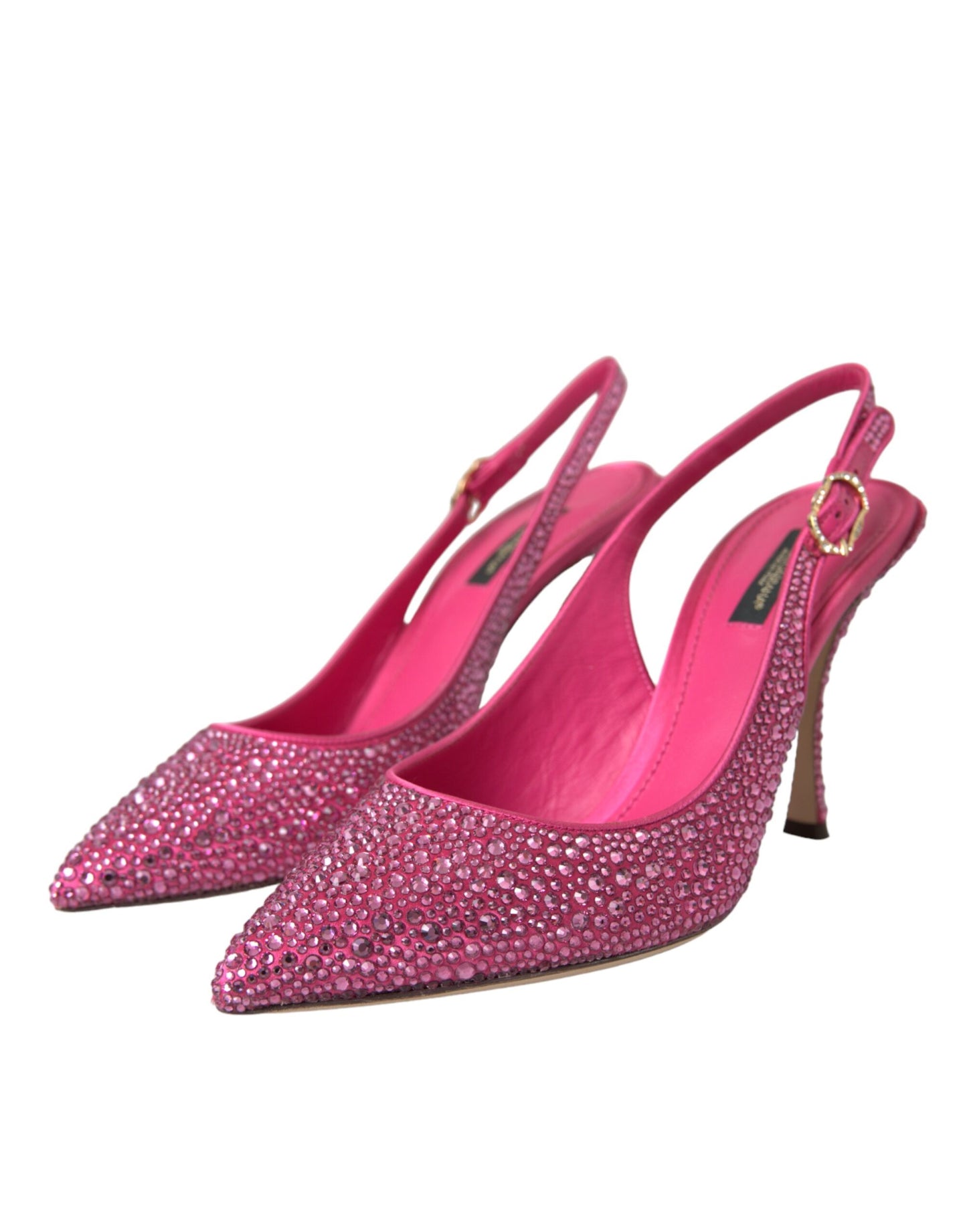 Dolce & Gabbana Pink Strass Crystal Heels Slingbacks Shoes Dolce & Gabbana