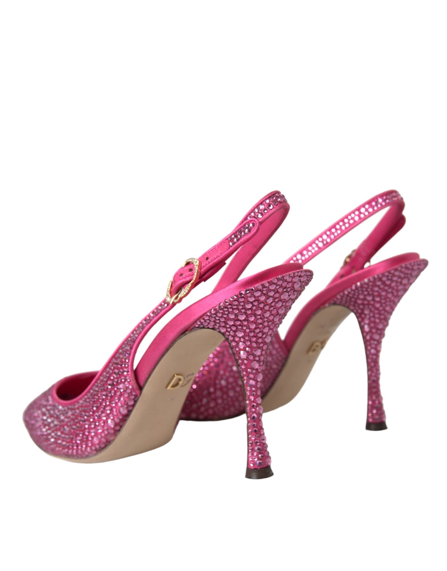 Dolce & Gabbana Pink Strass Crystal Heels Slingbacks Shoes Dolce & Gabbana