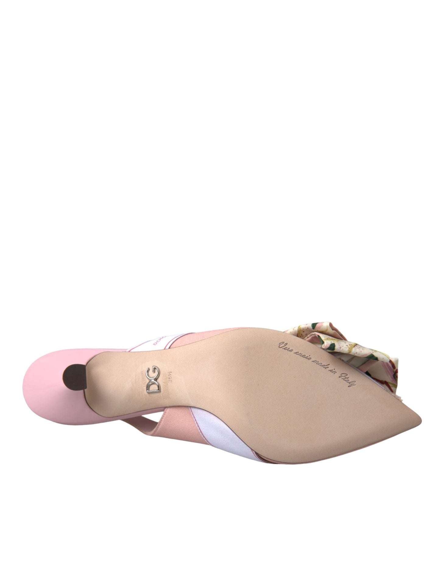 Dolce & Gabbana Pink Lily Crystal Cady Slingback Heel Shoes Dolce & Gabbana