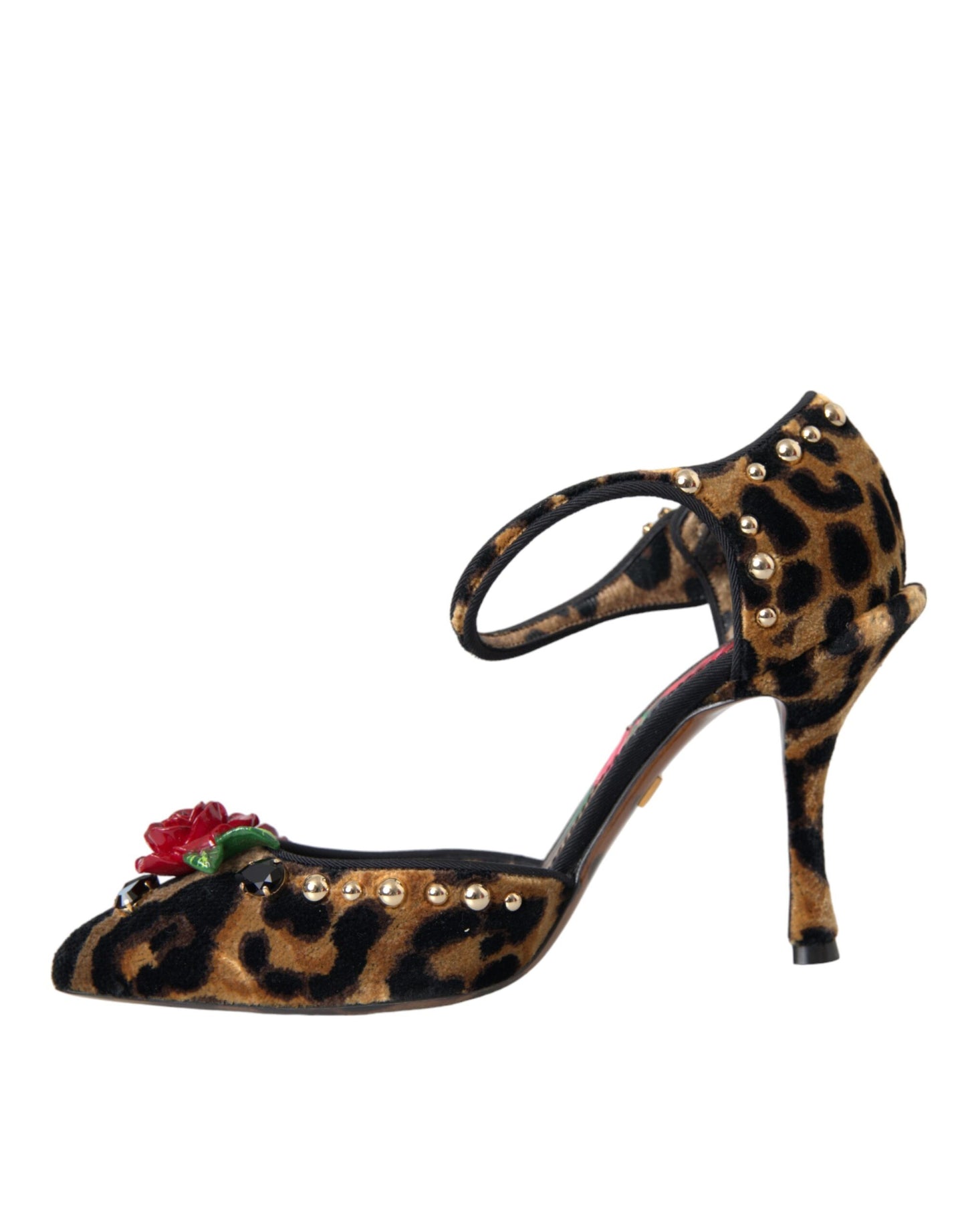 Dolce & Gabbana Brown Leopard Floral Crystal Mary Janes Pumps Shoes Dolce & Gabbana