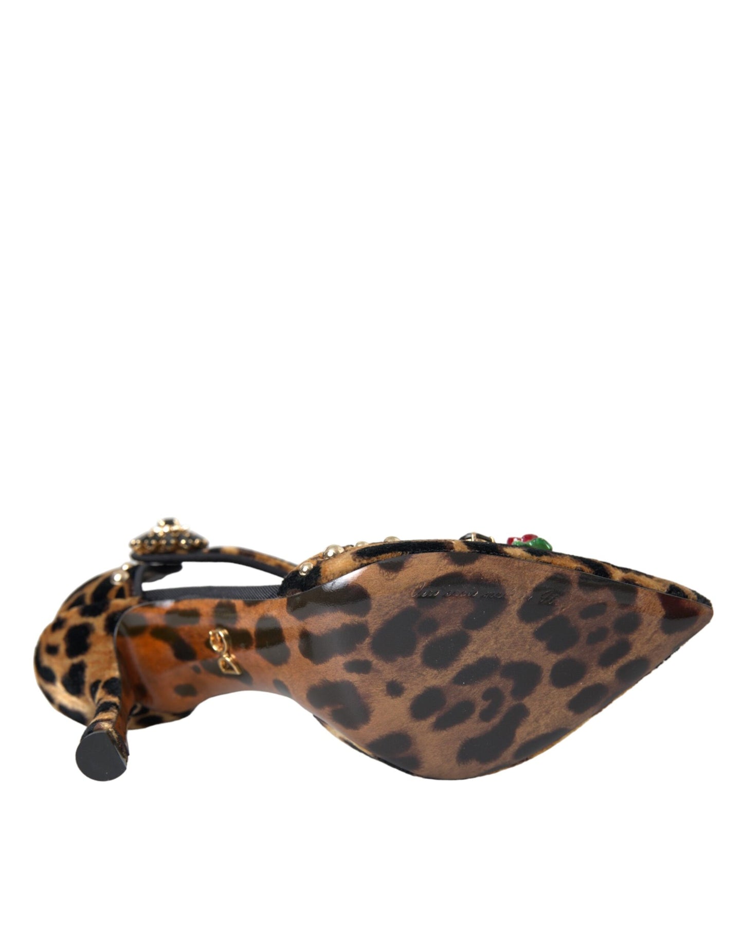 Dolce & Gabbana Brown Leopard Floral Crystal Mary Janes Pumps Shoes Dolce & Gabbana