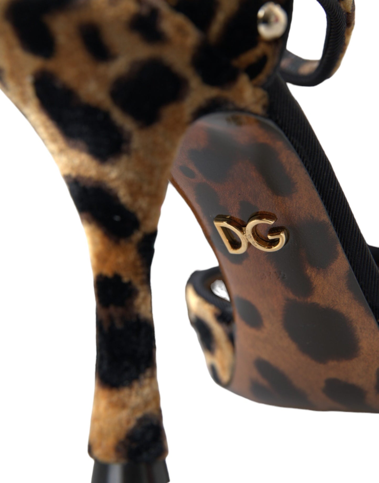 Dolce & Gabbana Brown Leopard Floral Crystal Mary Janes Pumps Shoes Dolce & Gabbana