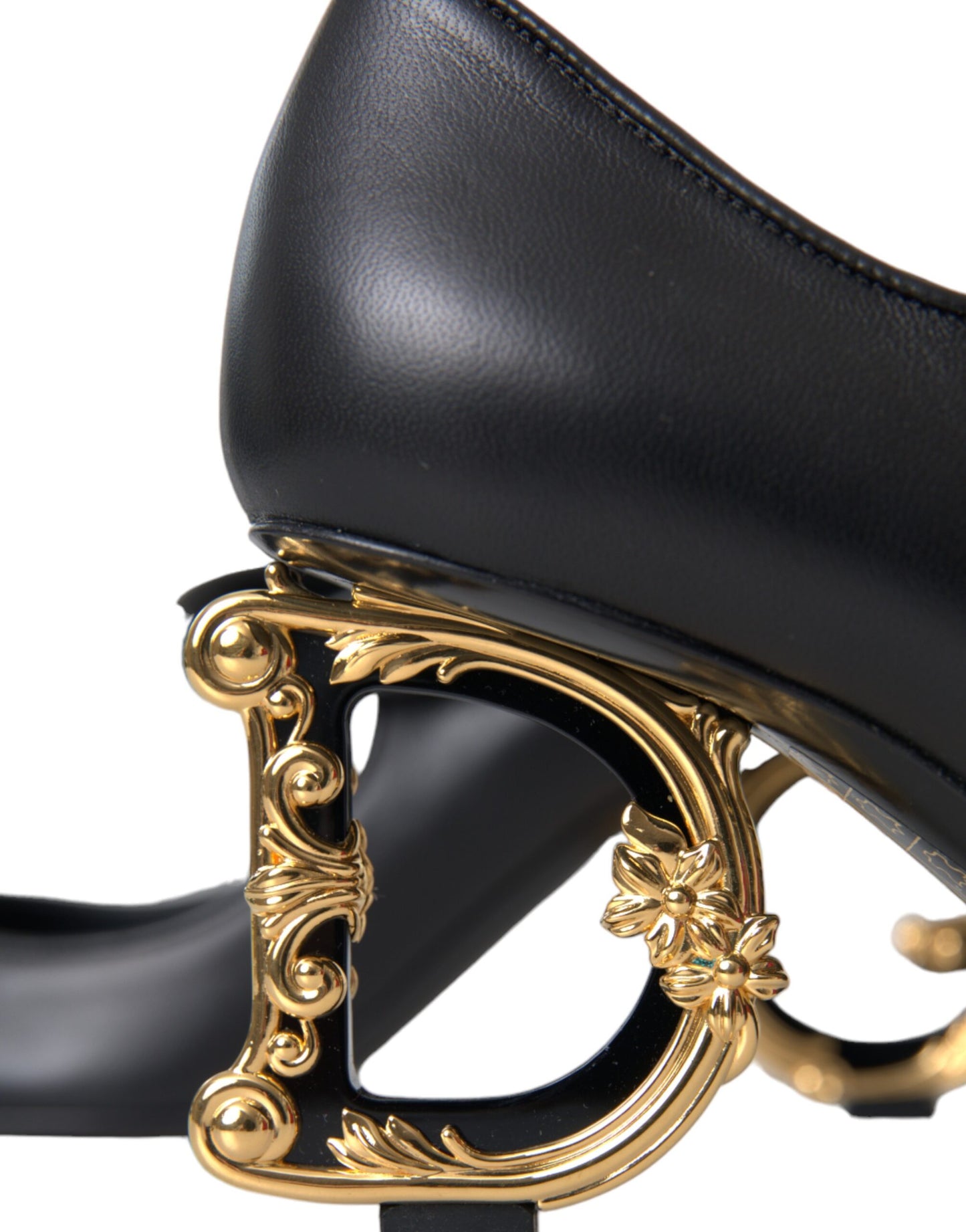 Dolce & Gabbana Black Leather Logo Heels Mary Janes Pumps Shoes Dolce & Gabbana