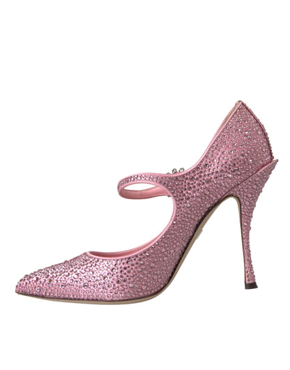 Dolce & Gabbana Pink Strass Crystal Heels Pumps Shoes Dolce & Gabbana